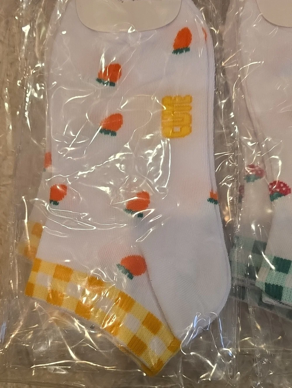 BULK 12-Pair Women's White Patterned Ankle Socks - Assorted Accent Colors
